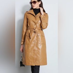NWT Elie Tahari Vegan Leather Trench